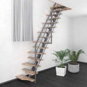 Escalera para espacios pequenos con eje central
