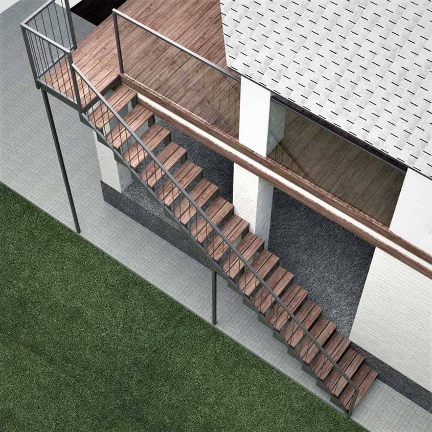 Escalera exterior galvanizada