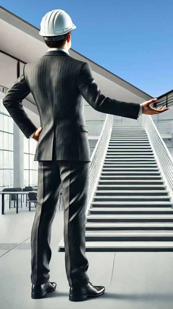 Equipo instalando escaleras